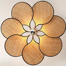 Suspension design fleur façon cannage en rotin fait à la main