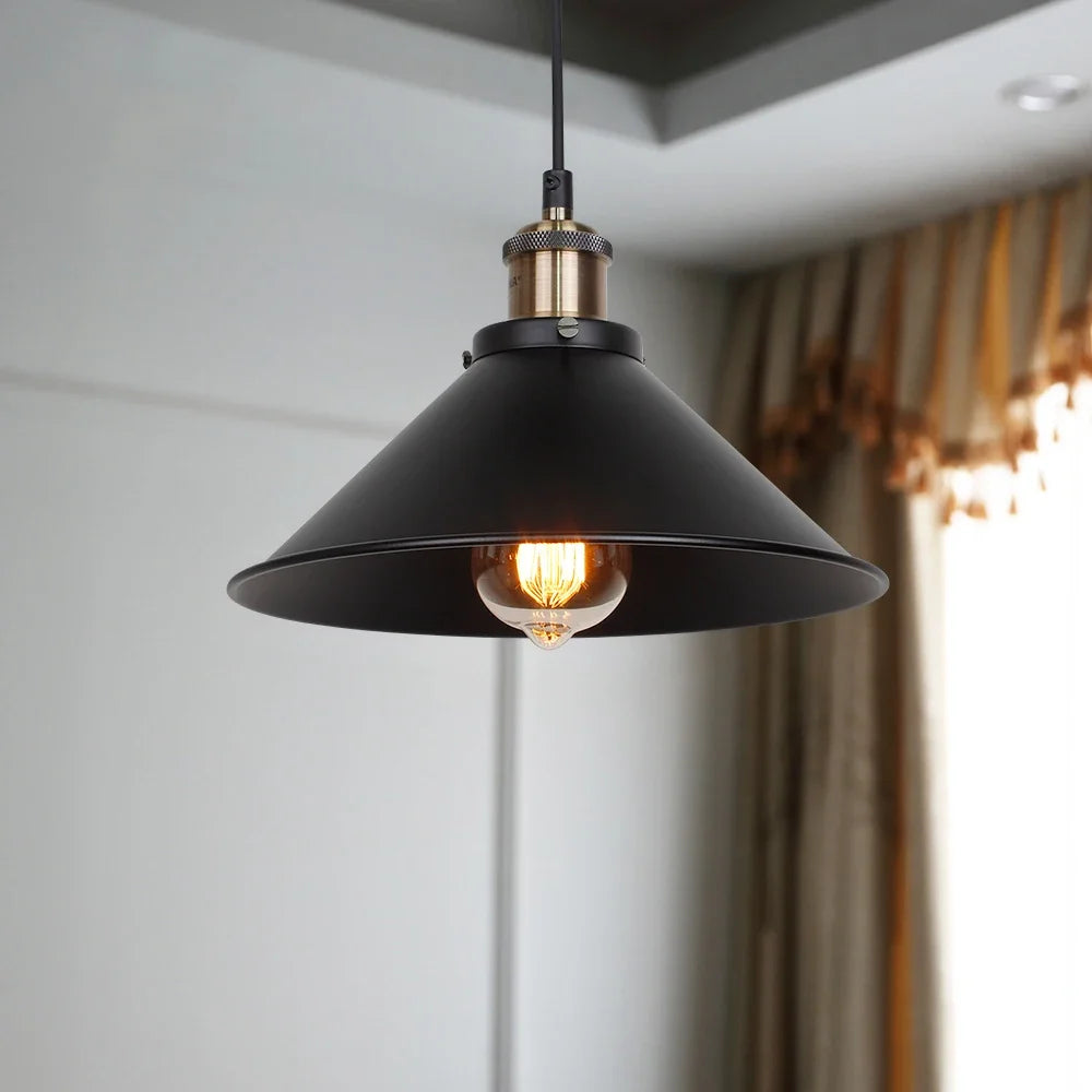 Suspension rétro Loft noir suspendu lumière pays américain suspension pour/cuisine industrielle Restaurant lustre Vintage - vue 4 sur 10