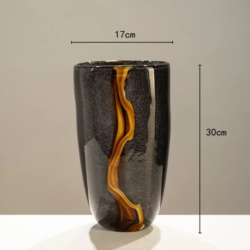 vase en verre craquelé pour arrangement floral décoratif - vue 8 sur 9