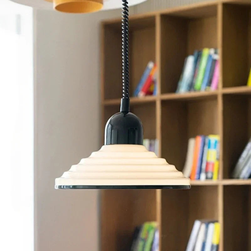 Lustre en verre nordique avec éclairage led vintage