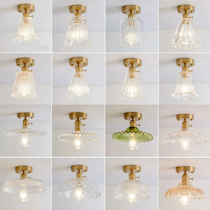 lustre japonais vintage en verre pour décoration intérieure