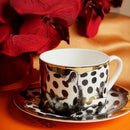 Service thé vintage céramique italienne avec plateau soucoupe