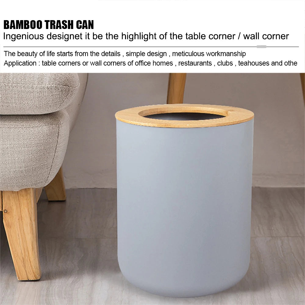 ensemble de rangement en plastique bambou pour salle de bain - vue 8 sur 8