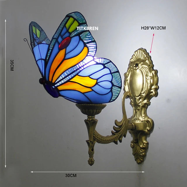 applique murale fleurs turques abat-jour baroque en verre décoratif - vue 10 sur 17