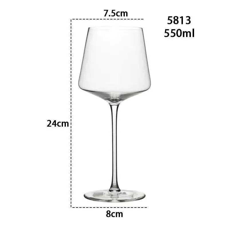 Verre a vin rouge cristal style nordique artisanal