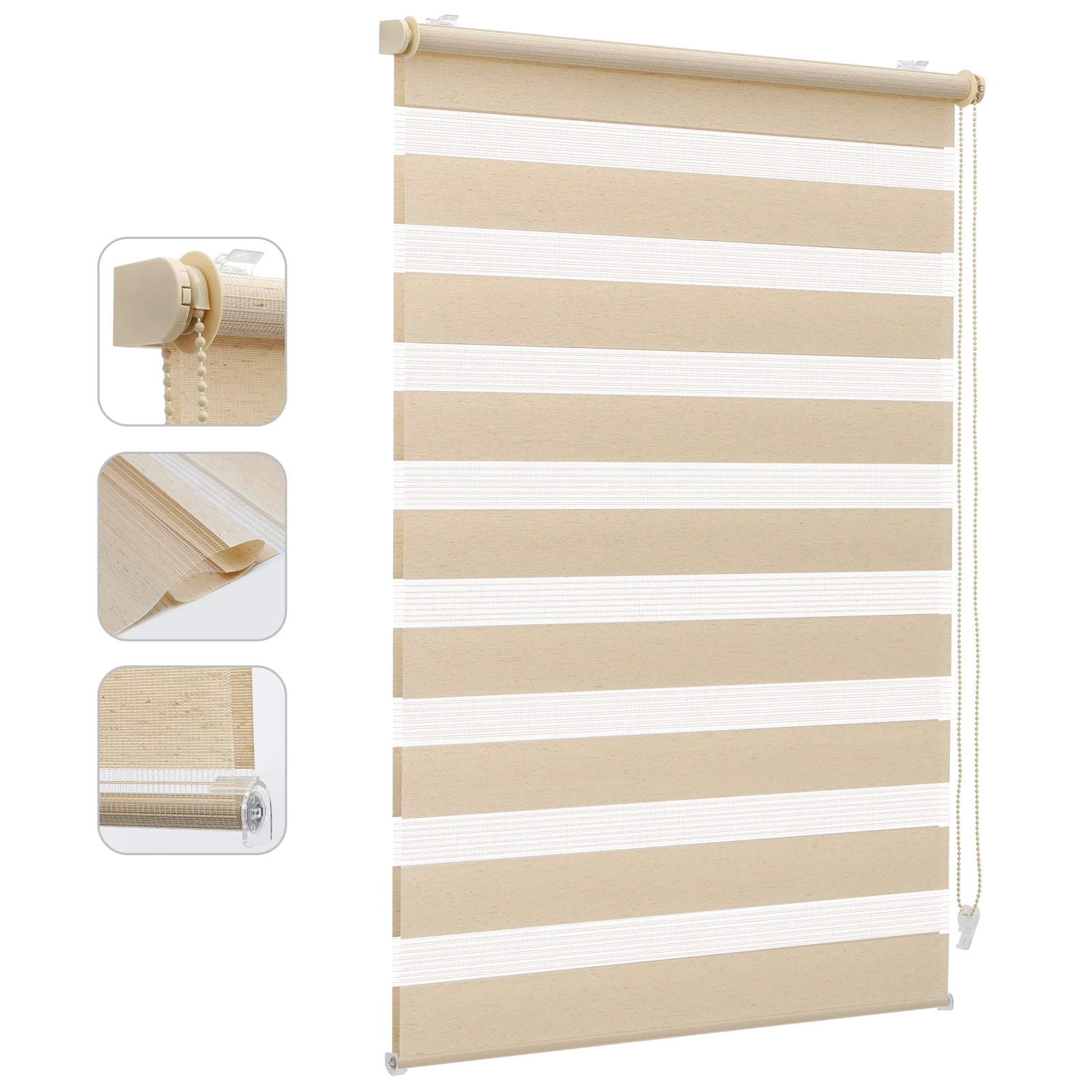 Store enrouleur double sans perçage occultant fenêtre 80cm - vue 10 sur 13