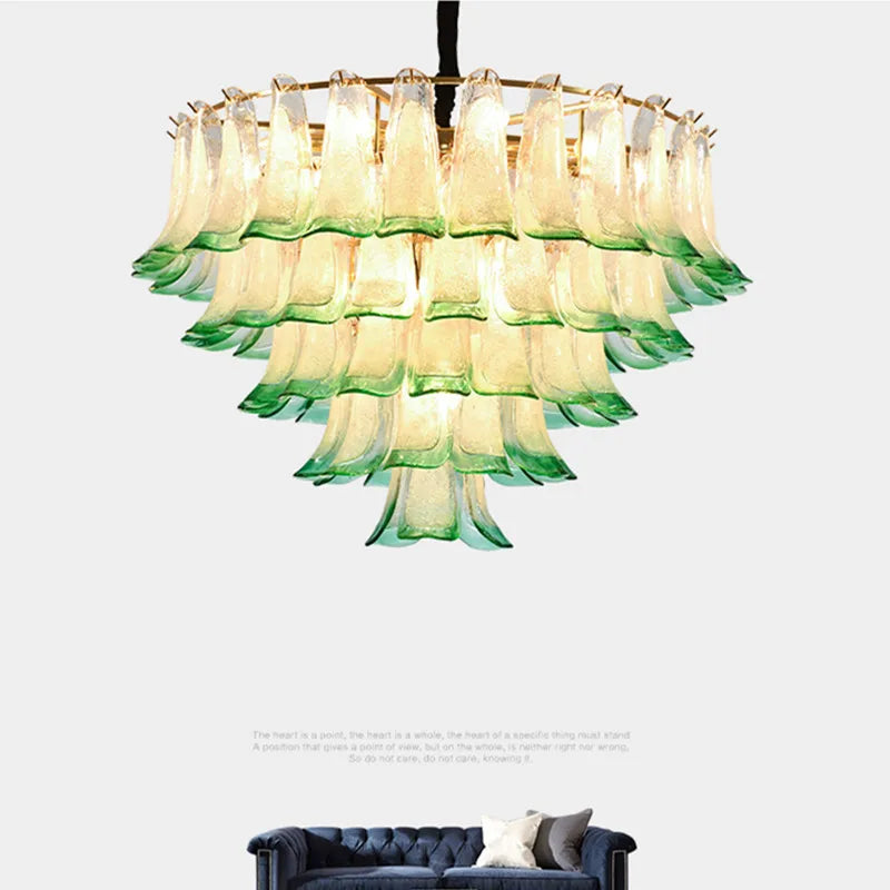 lustre de luxe en verre avec suspension led suspendu