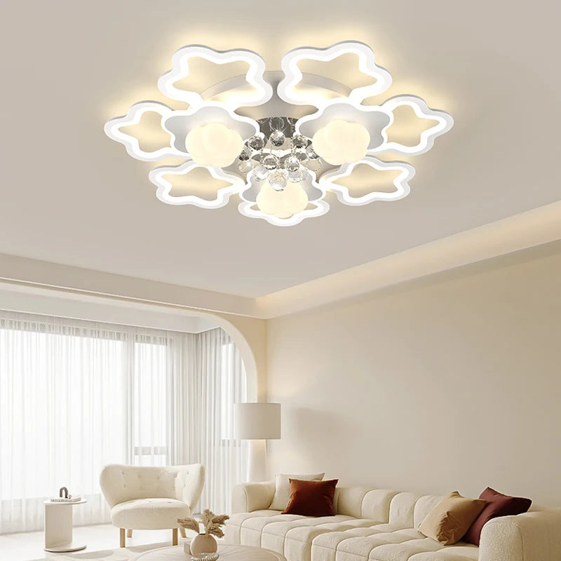 plafonnier moderne style citrouille luxe cristal 2024 pour toute la maison - vue 3 sur 9