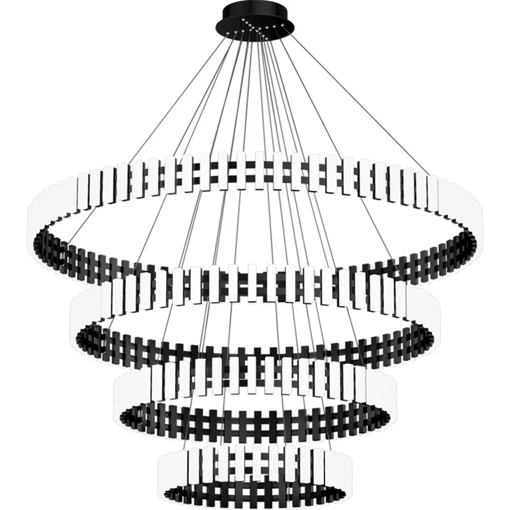 Modern Black and White Chandelier Living Room Decoration Piano Chandelier Luminaire Suspension Restaurant Hanging Light - vue 5 sur 6