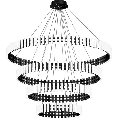 Modern Black and White Chandelier Living Room Decoration Piano Chandelier Luminaire Suspension Restaurant Hanging Light