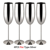 Verre champagne acier inoxydable texture style gobelet bar