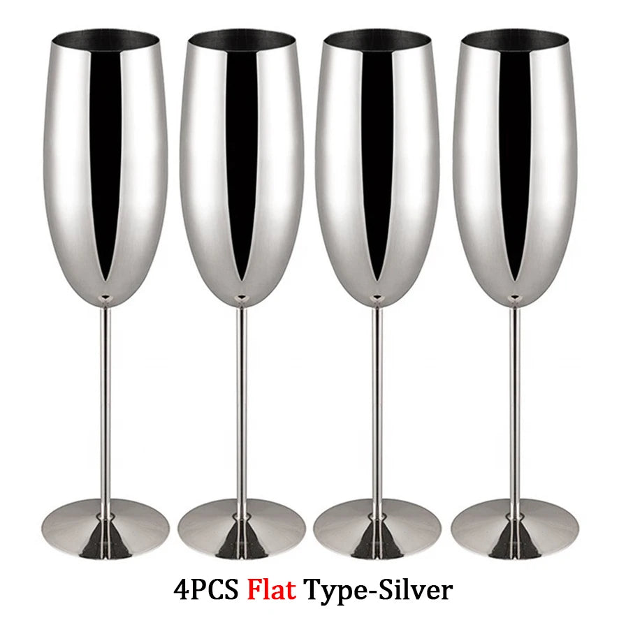Verre champagne acier inoxydable texture style gobelet bar