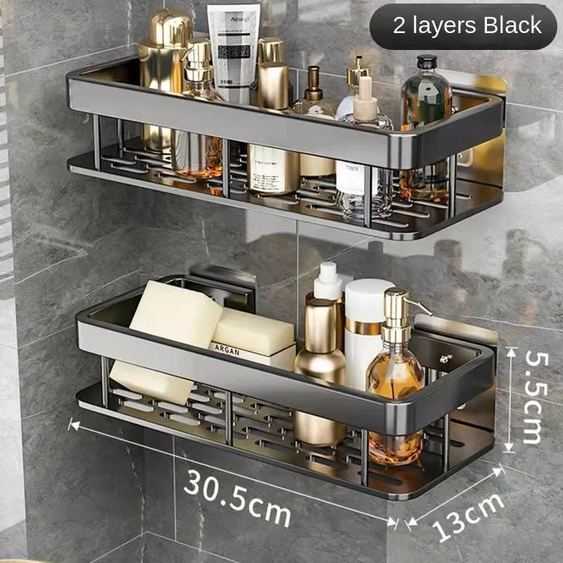 étagères murales de luxe antirouille pour accessoires de bain - vue 8 sur 17