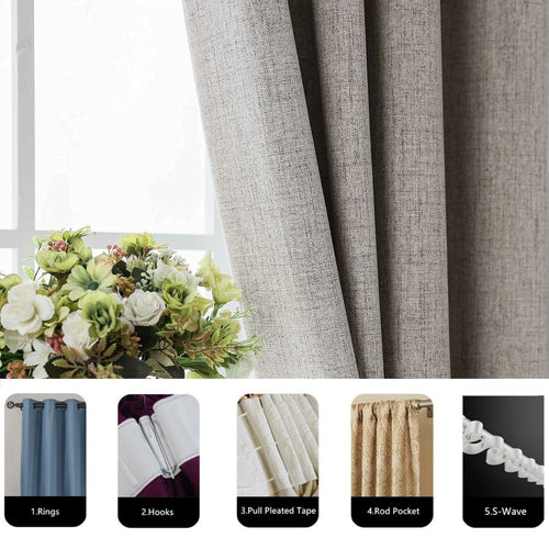 Rideau occultant faux lin extra long sur mesure