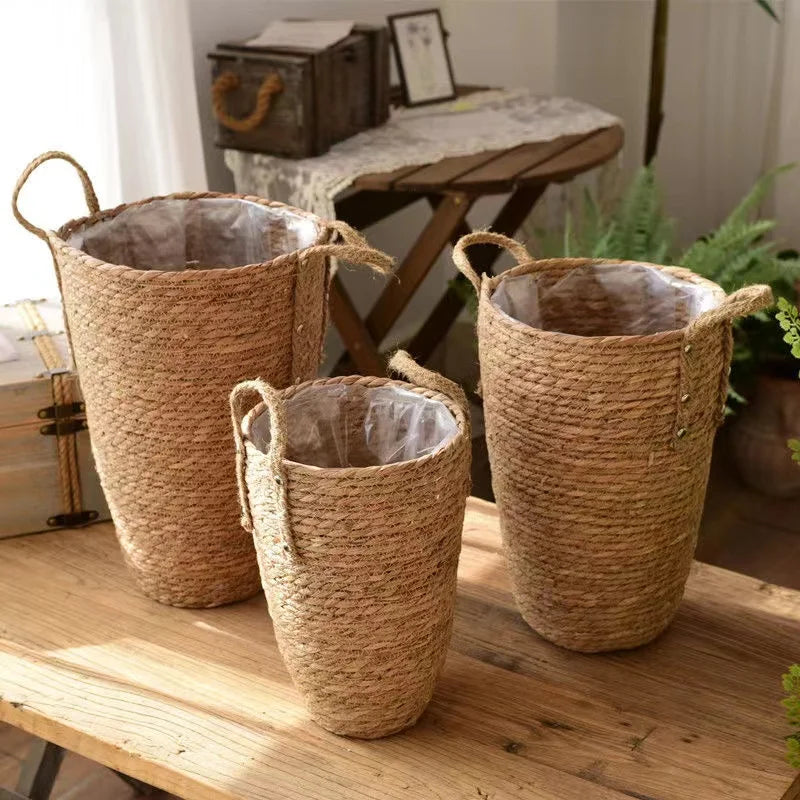 panier en osier naturel pour jardin rangement et décoration - vue 2 sur 9