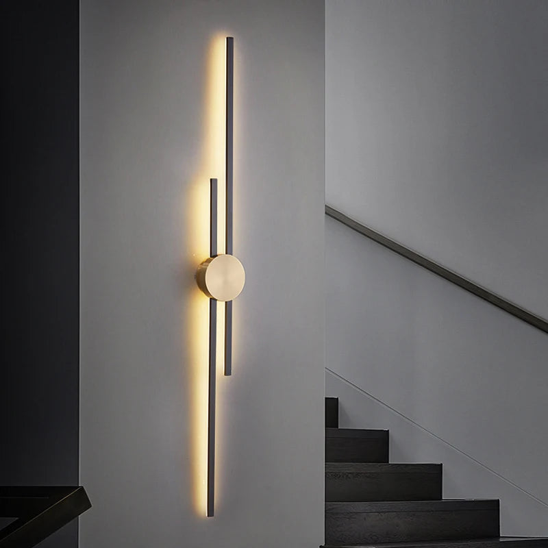 applique murale minimaliste en laiton led pour restaurant