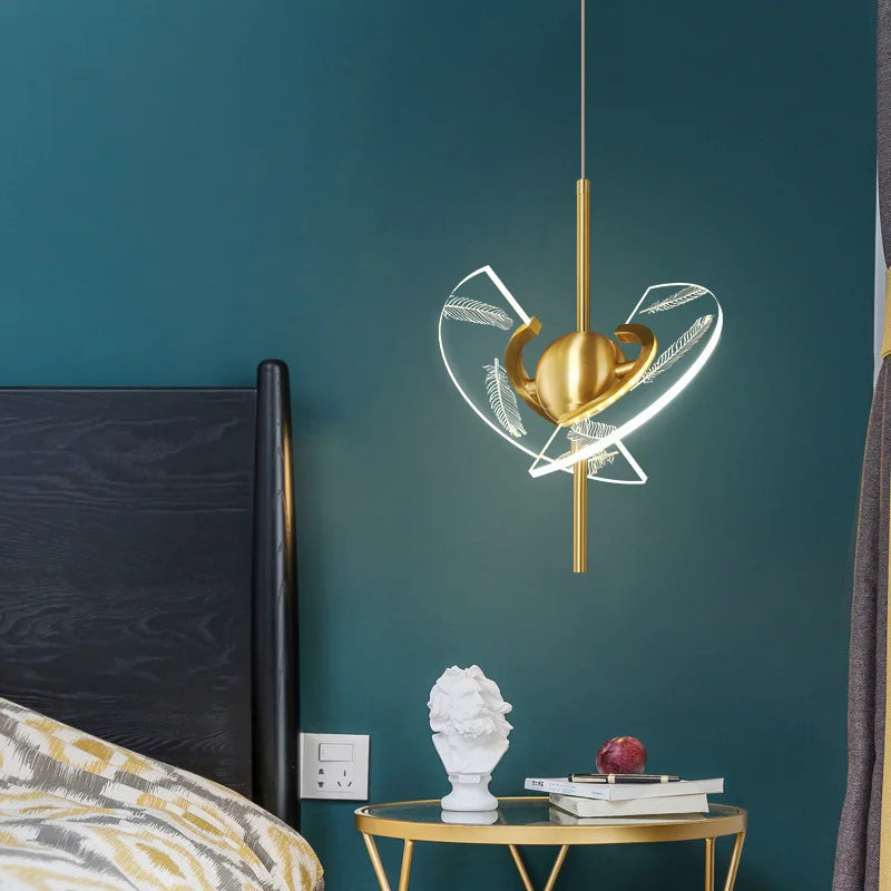 lustre moderne en cuivre pour décoration créative intérieur élégant - vue 3 sur 14