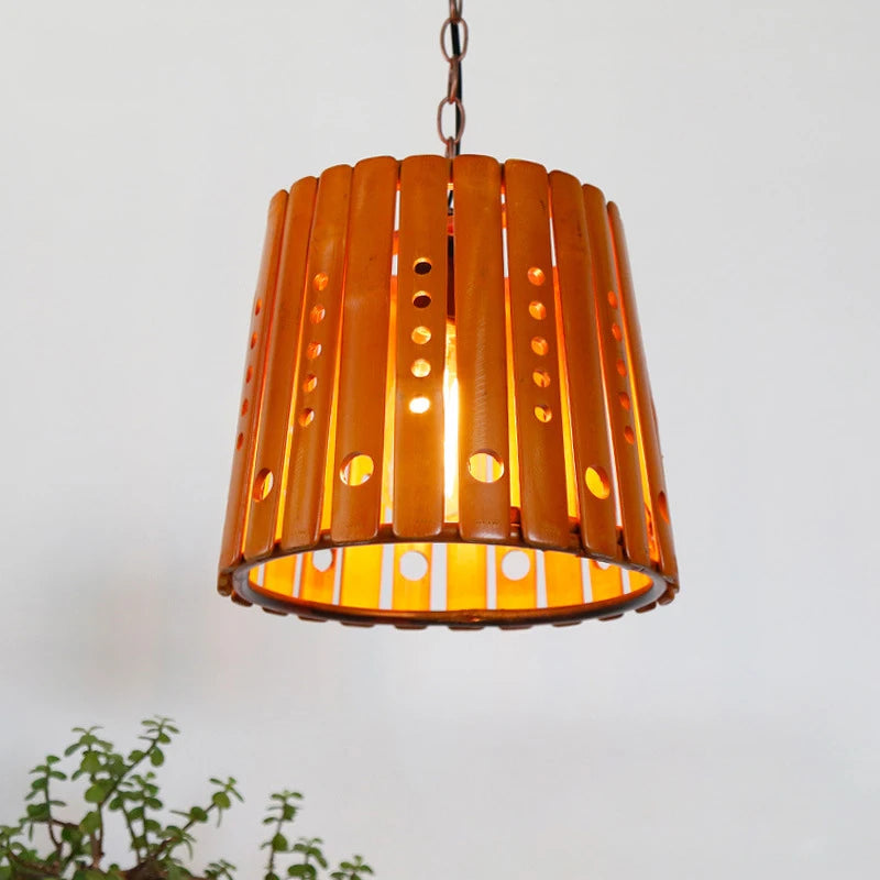 suspension en bambou pour décoration intérieure asiatique