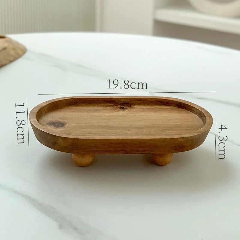 plateau en bois multifonctionnel pour rangement et décoration - vue 6 sur 7