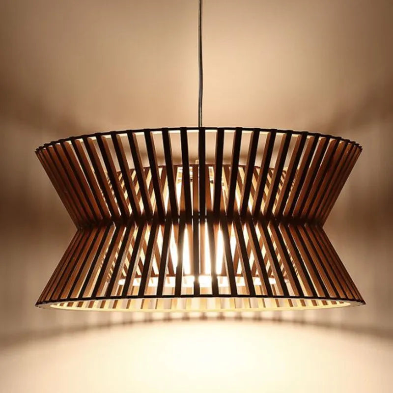 lustre en bois massif style nord-européen pour éclairage intérieur - vue 2 sur 7
