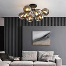 Lampe Plafonnier Verre Nordique Noir Or