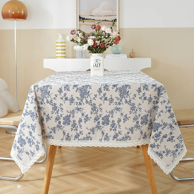 Nappe style champetre motifs floraux table maison