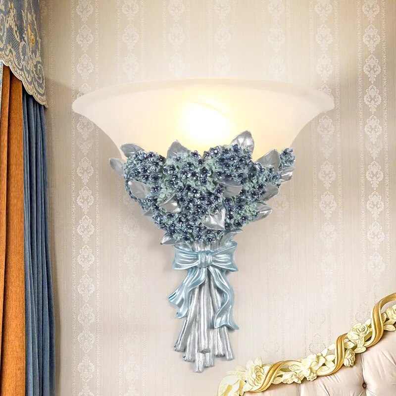 Applique murale LED en résine avec Rose romantique et moderne - vue 4 sur 11