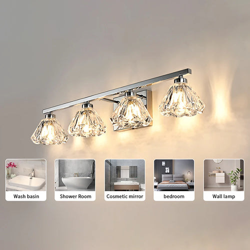 Lampe de salle de bains en cristal moderne