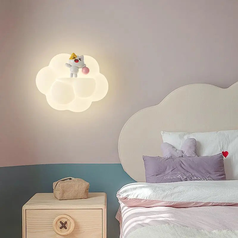 applique murale nuage ours chat singe pour enfants bébé - vue 3 sur 9