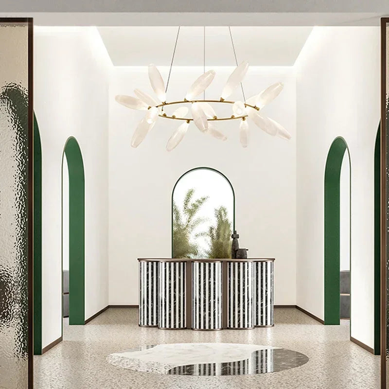 lustre moderne en verre nordique pour décoration intérieure - vue 7 sur 14