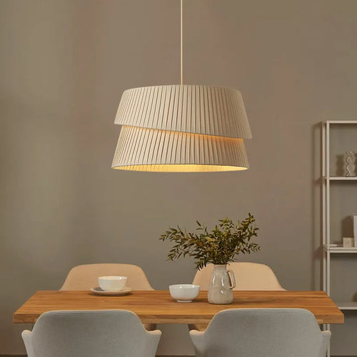 Lustre arrondi crème de style bohème
