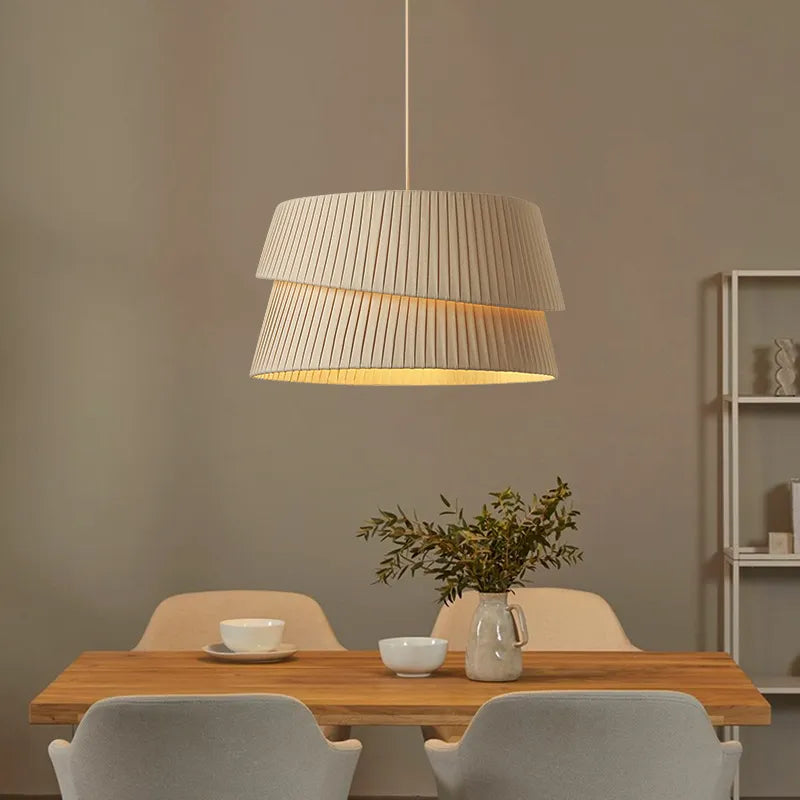 Lustre arrondi crème de style bohème