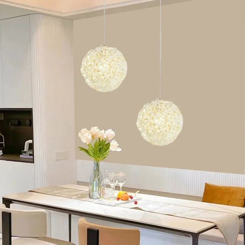 lustre boule de cristal design artistique de luxe moderne - vue 2 sur 6