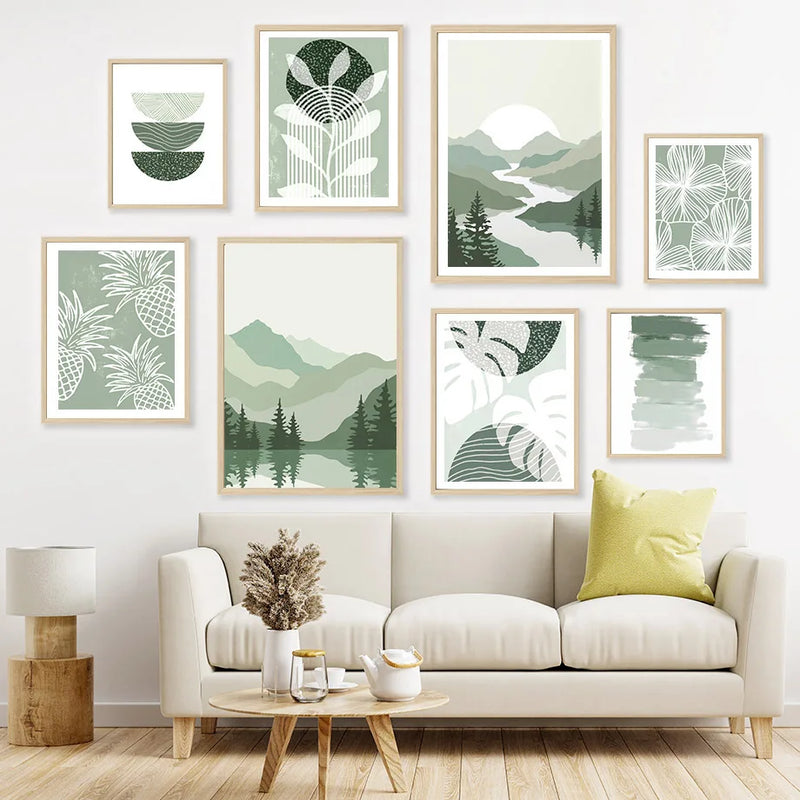 affiches géométriques art mural arc-en-ciel pour décoration intérieure