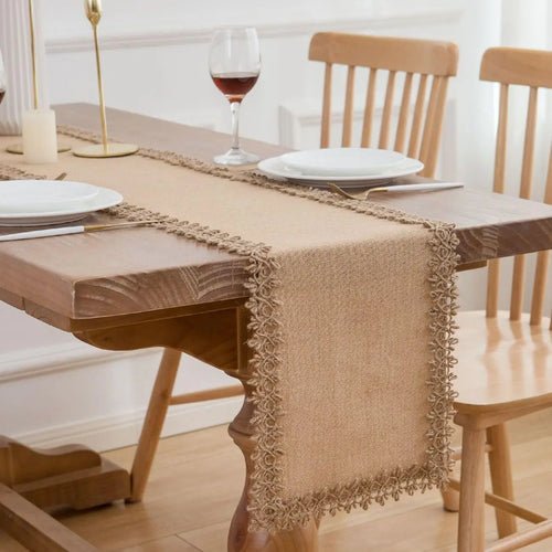 Chemin de table style champetre dentelle rustique mariage