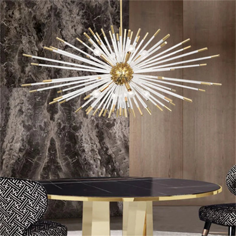 lustre de luxe 	 design cristal pissenlit led suspendue