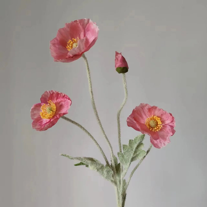 fausses fleurs de pavot en soie pour décorations de mariage et fêtes