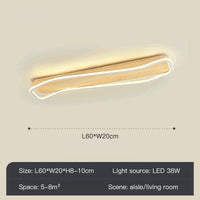 Couloir allée Led plafonnier intérieur décoration de la maison moderne en bois lustre pour chambre balcons vestiaire cuisine lampe