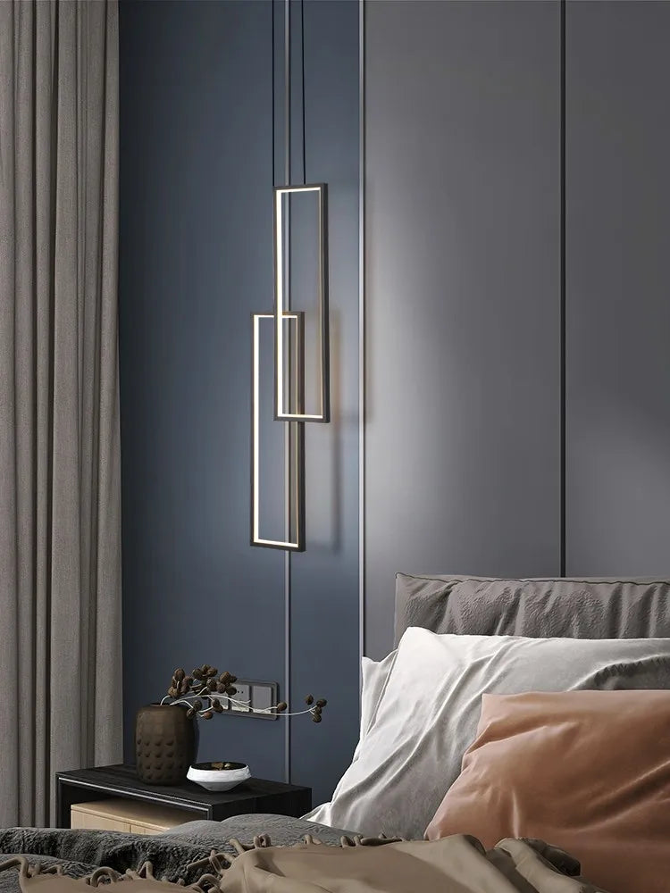 lustre moderne minimaliste nordique double tête longue ligne