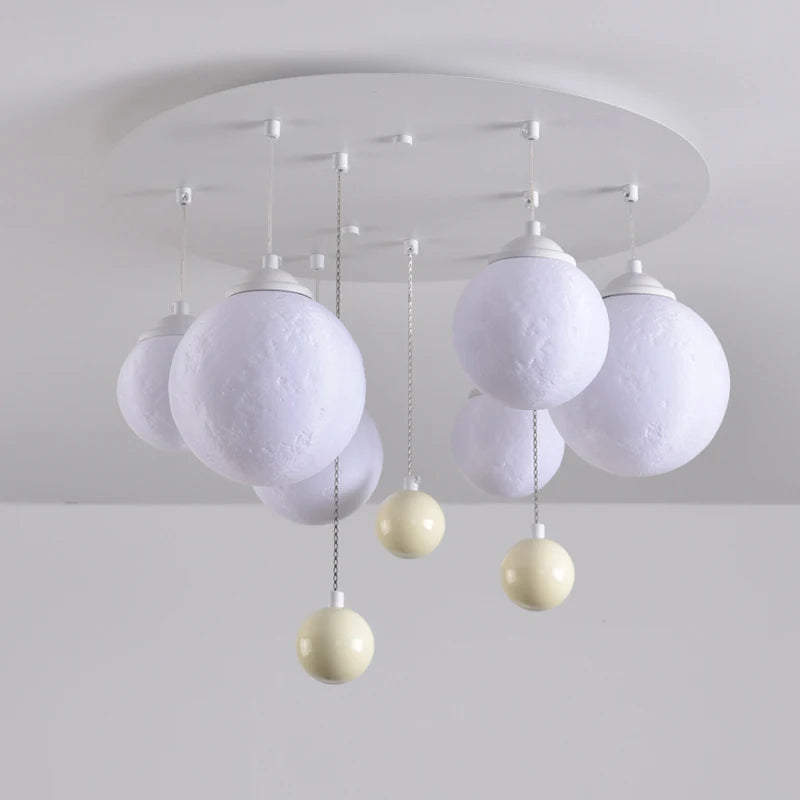 lustre design 3d led lune boule ronde suspension intérieur