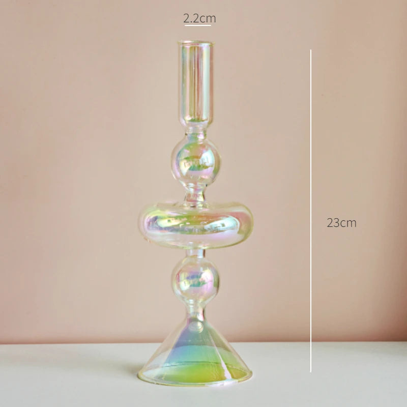 bougeoir en verre décoration nordique pour mariage et fleurs - vue 10 sur 22