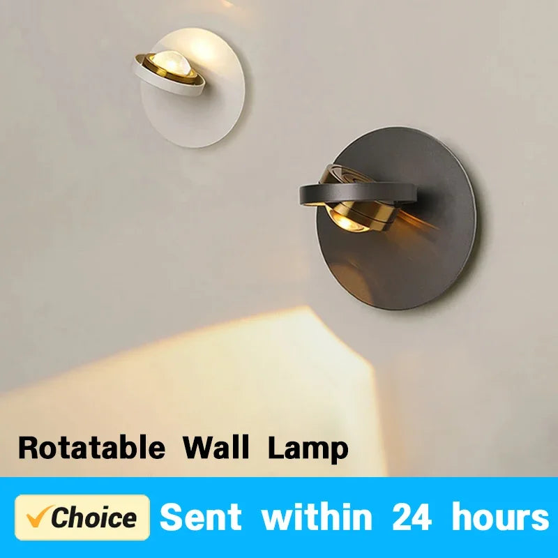 Applique murale led moderne rotative pour décoration intérieure