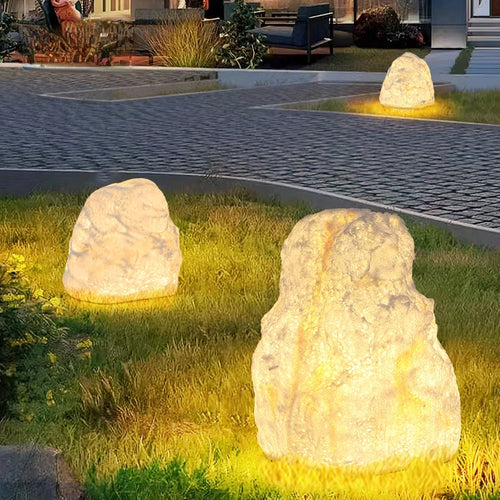 lampadaire de cour en rocaille résine décoratif étanche extérieur