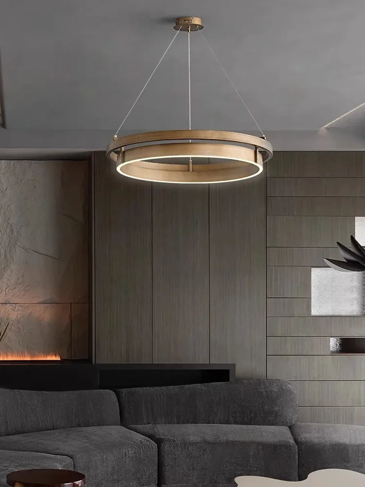 lustre créatif 	 design bronze suspension led à main - vue 4 sur 9