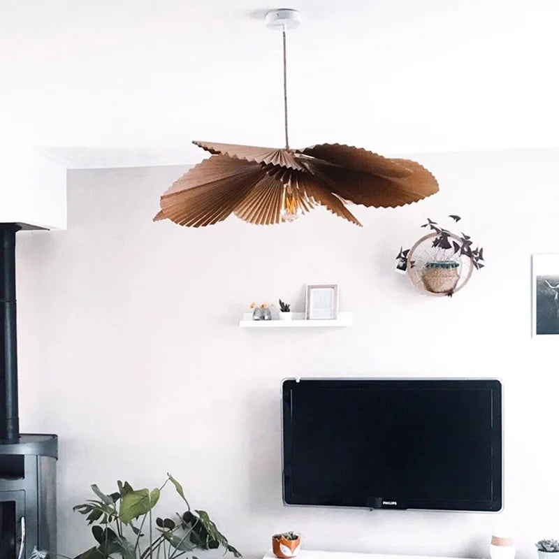plafonnier en papier wabi sabi pour décoration intérieure moderne - vue 7 sur 8