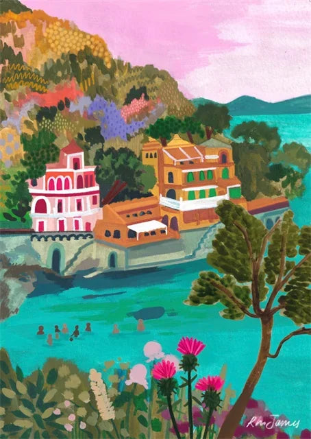 affiches colorées de paysages abstraits pour décoration murale