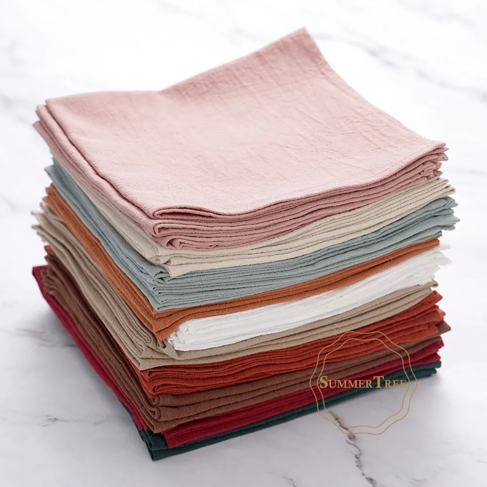 Serviette de table coton lavé style vintage rustique - vue 4 sur 7
