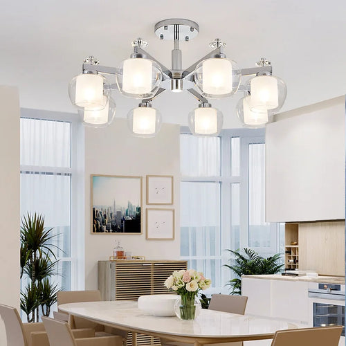 lustre design style fer forgé moderne chromé