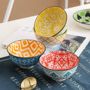 Ensemble 4 bols ceramique style boheme motifs artisanaux