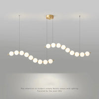 Lustre design arrondi avec boules LED